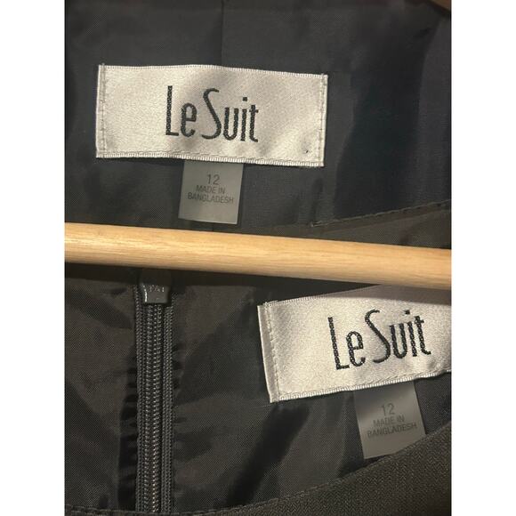 NWT 2PC Le Suit Blazer & Dress Size 12 Woman's Blue & Grey outfit - Picture 6 of 16